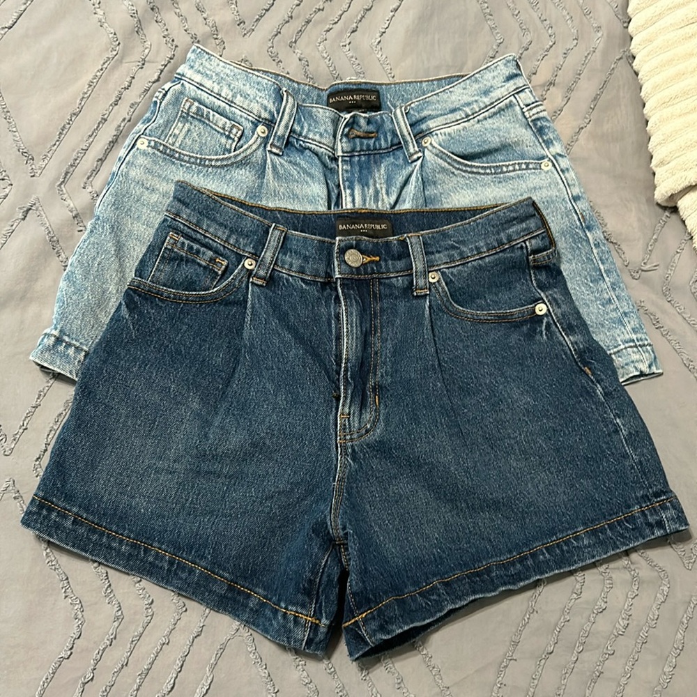 2 pairs High Rise Banana Republic Jean Shorts